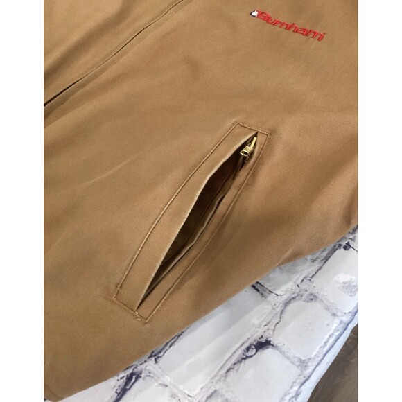 Burnham Jacket Men's Size L Color Brown Canvas Bomber Style Quilted Lining - Picture 8 of 10